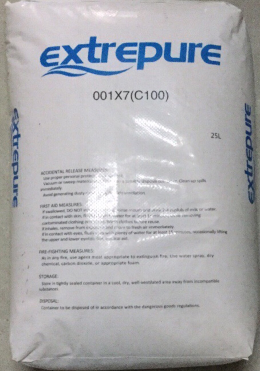 Hạt nhựa trao đổi Cation Extrepure 001x7 ( c100 ), SXTQ